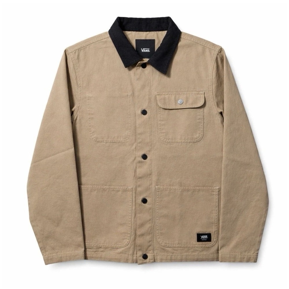 VANS Drill Chore Coat Womens Med Beige Canvas Classic Workwear Barn Field 397